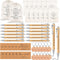 Yeaqee 12 Sets Employee Appreciation Gifts - Motivational Burlap Bags, Wood Ballpoint Pens & Thank You Cards
