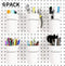 Kuhome 6 Sets Pegboard Hooks with Pegboard Cups, Ring Style Pegboard Bins for Organizing Storage, White Cup Holder