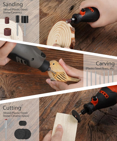 HARDELL 227pcs Rotary Tool Accessories Kit, 1/8" Shanks, Universal Fitment for Cutting, Polishing, Grinding