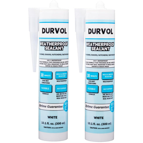 Weatherproof Sealant, Waterproof Caulk & Seal, Pack of 2, White