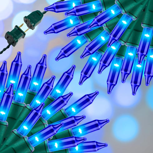 100LIGHTS BLUE Extra-Bright Christmas Decorative Lights, 5.98m UL Certified Mini String Light Set Waterproof for