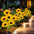 4 Pack 24 VOOKRY Solar Lights Outdoor, with Sunflower Lights, Waterproof Solar Flowers Garden Decor, Birthday Gifts