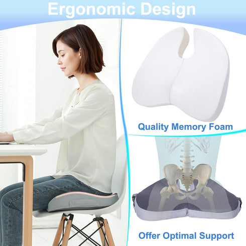 Travel Seat Cushion for Airplane, Foldable Hemorrhoid Pillows for Sitting, Airplane Seat Cushion for Long Flights