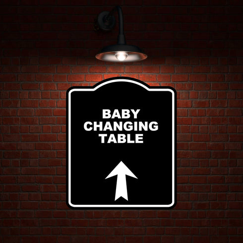 8.5 10 inches BABY CHANGING TABLE Black Sign Arrow Up Aluminum Composite Sign x