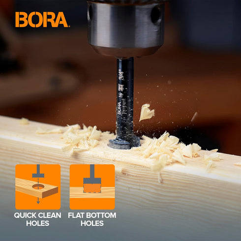 BORA BFB-009713 5/8" Dia Tempest Forstner Bit, 3-1/2" OAL Round Shank for Wood Drilling Projects