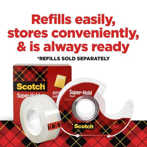 Scotch Super-Hold Tape 1.5 in x 650 in, Pack of 4