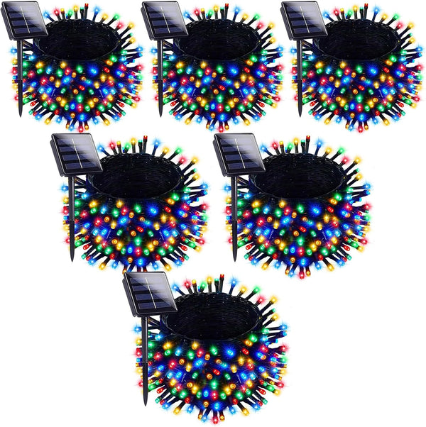 KENTA Solar Christmas Lights Outdoor 6 Pack 240FT 600 LED Solar String