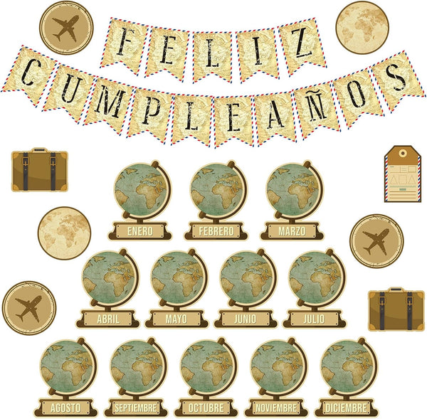 Spanish Happy Birthday Bulletin Board Set, Classroom Decorations, Birthday Chart, Calendar, Feliz Cumpleaños Supplies