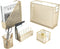 Gold Desk Accessories Set - 5 Piece Office Organization with Hanging File Holder, Boho Desk Décor for Women