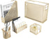 Gold Desk Accessories Set - 5 Piece Office Organization with Hanging File Holder, Boho Desk Décor for Women