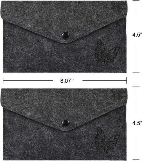File Folder Butterfly Carved Felt Storage Case Bag, Utility Felt Bags for Document Holder, 2 Pack