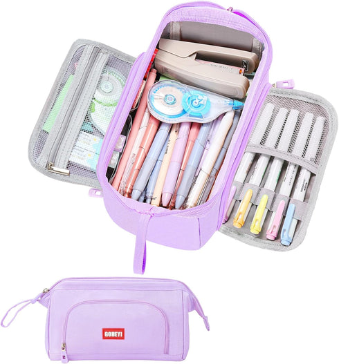 Large Pencil Case for Girls, Big Capacity Pouch for Back to School Supplies, Cute Organizer for Teens