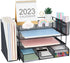 Desk Organizers and Accessories, Workspace Organizers for Office Supplies, 2 Pen Holders, 4 Tier Paper Organizer for