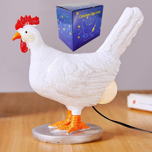 BooLai 3D Upgraded Resin Chicken Egg Night Light with USB, Lifelike LED Egg Lamp with Color Gift Box, Easter Birthday