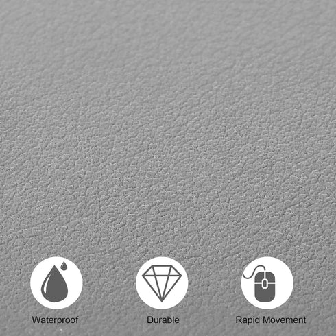 TOWWI PU Leather Desk Pad, Large 32” x 16” Waterproof Writing Mat, Multi-Color Non-Slip Mouse Pad with Suede Base (Gray)