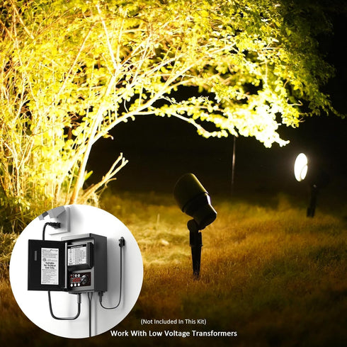 Low Voltage Landscape Lighting, Malibu Landscaping Lights 20W 145 Lumens Halogen Outdoor Lights with Stake and Connector