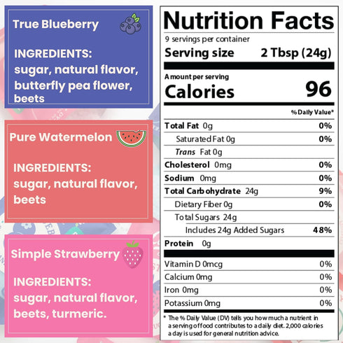 3-Pack 8oz Colorwayz Dye-Free Cotton Candy Sugar All Natural Floss Sugar for Cotton Candy Machines Variety Strawberry