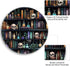 lebrocoli 8.6 8.6 inch Bookshelf and Skull Mouse Pad, Skeleton Goth Gothic Small Round Mousepads for Desk, Mini Travel