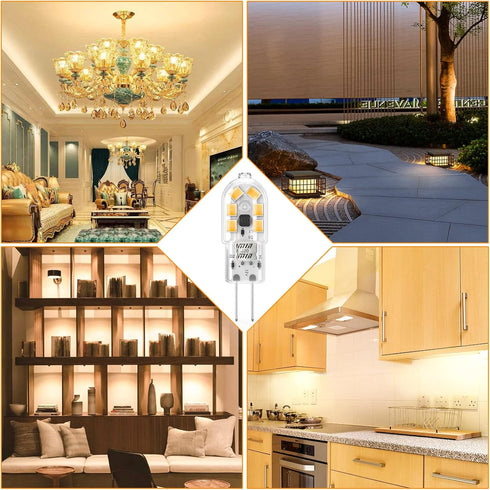 YUIIP G4 LED Bulb, AC/DC 12V JC G4 Bi Pin Bulb, Warm White 3000K 20W Halogen Replacement, Non-Dimmable, 5-Pack