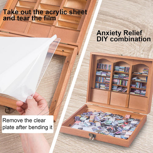 QTYWACYQ 340 Anxiety Bookshelf Mini Books with Minibooks Portable Bookshelf,Stress-Relief Booksshelf Organizer