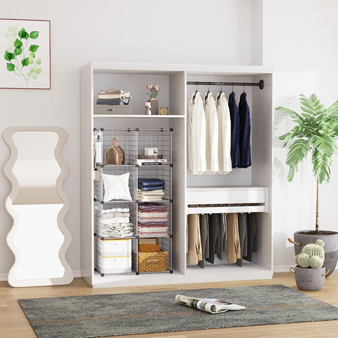 C&AHOME Wire Cube Storage, 8-Cube Organizer Metal Grids, Modular Shelves Units for Home, Office, Living Room