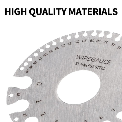 Metal Sheet Thickness Gauge & Dual-Sided Round Metal Sheet Gauge, Stainless Steel Wire Thickness Measurement Tool
