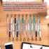 YOUMI 6Pcs Ballpoint Pen Set, Crown Crystal Metal Pens, Black Ink Glitter Diamond Pens for Office, School Stationery
