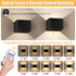Yochoice 6000mAh 3 2-Pack Motion Sensor Wall Sconces with Remote Control, Black Wireless Touch Control Rechargeable