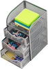 Mind Reader Desktop Accessory Storage, Metal Mesh Paper Binder Clip Basket for Workspace, Silver
