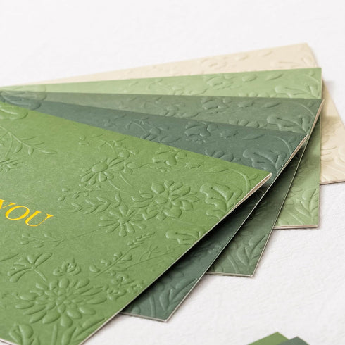 Green),50 Pack Crisky Bridal Shower Thank You Cards with Envelopes(Sage Embossed Floral Thank You Cards for Wedding