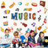 Music Cutouts with Music Notes for Classroom Bulletin Board Decorations and Music Party Themed Birthday Supplies for