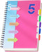 CAGIE 8.5 x 11 Spiral Notebook - 220 Pages Hardcover 5 Subject College Ruled Notebook with Removable Dividers for School