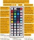 SUPERNIGHT Dimmer 5050 3528 (44 RGB LED Light Strip Remote Controller, for RGB LED Strip Lights, Wireless IR Remote
