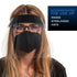 (Pack 4) Salon World Safety Black Face Shields - Ultra Clear Protective Full Face Shields to Protect Eyes, Nose