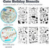 Seasons & Holidays Planner Stickers & Stencils, 22 Sheets Cute Stickers and 6 Stencils for Journals Scrapbooks