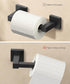 FORIOUS Modern Black Toilet Paper Holder Wall Mount Square, SUS 304 Stainless Steel Bathroom Toilet Paper Holder Matte Black, Double Post Pivoting Toilet Paper Roll Holder for Bathroom Cabinet by FORIOUS