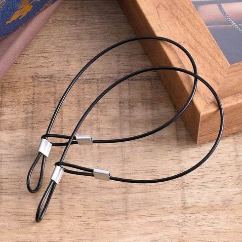 Vin Beauty 10PCS 12 Inch 2mm Stainless Steel Cable with Loops, Security Cable Short Wire Lock Cable Lanyard Chain Link