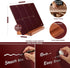 Desk Weekly Glass Dry Erase Board with Detachable Wood Stand, Burgundy Red, Small Calendar To Do List Planner