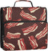 Fisyme 3 Bacon Pattern Zipper Binder Ring with Zipper and Shoulder Strap Large Capacity Multi-Pocket Binder Organizer