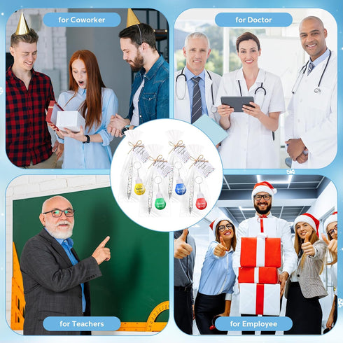 Landical 20 Sets Bulb Bulb Christmas Coworkers Gifts Employee Appreciation Gifts Bulk Light Stress Ball Keychains Pens