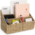 KOLWOVEN Sea Grass Magazine Display Holder, Mail Organizer Countertop, Bill Sorter, File Organizer for Desk and Home