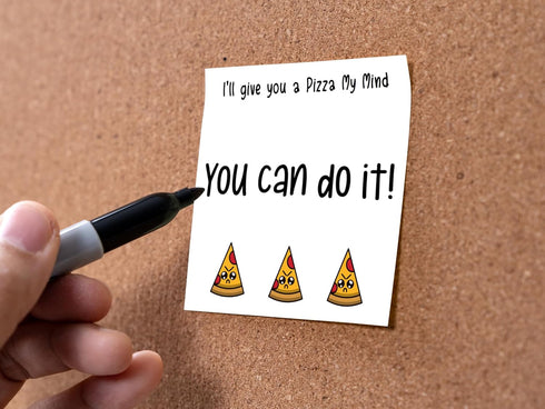 Butler in the Home Sticky Notes, 12 Pack, 3"x3", 50 Sheet Count Per Pad, Pizza - I'll Give You A Pizza (Piece of) My