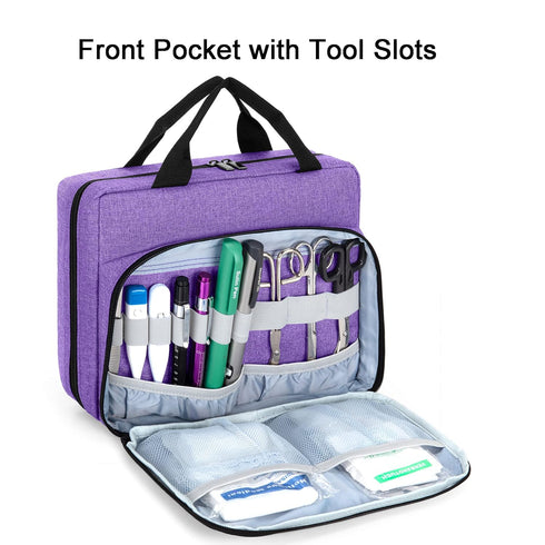 Trunab Utility Nurse Case Padded Stethoscope Case, Hold Two Stethoscopes/BP Cuffs and Nurse Accessories, Small Empty