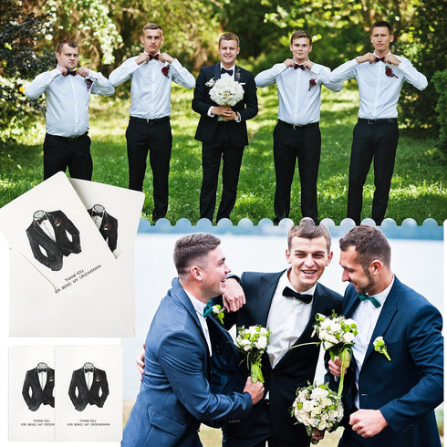 8 Set 4 5 Inch Yinkin Wedding Thank You Cards with White Envelopes for Being My Groomsman Bridesmaids x Blank Wedding