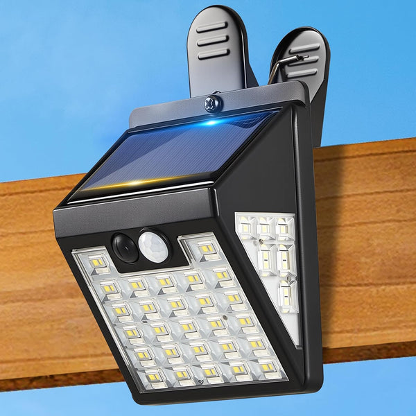 Thumok Clip On Solar Lights Outdoor,Motion Sensor Outdoor Lights, 72LEDs 600LM Clip on