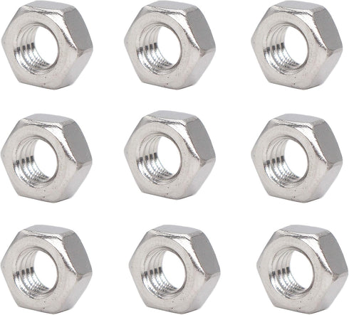 binifiMux M6 Stainless Steel Hex Nuts, Silver, Pack of 50