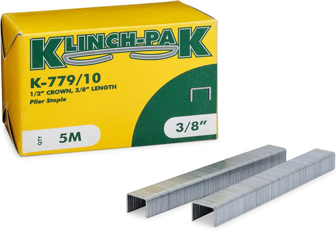 K-779/10, 3/8” Leg x 1/2" Wide Plier Staples, 5000 Per Package