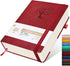 Lined Journal Notebook, 365 Pages, B5 Large Hardcover Leather Journal for Writing, 100Gsm Paper, Wine (7.6'' x 10'')