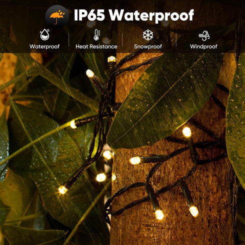 46FT 120LED 8 Brightever Solar String Lights for Outside, Solar Lights Outdoor Waterproof with Lighting Modes