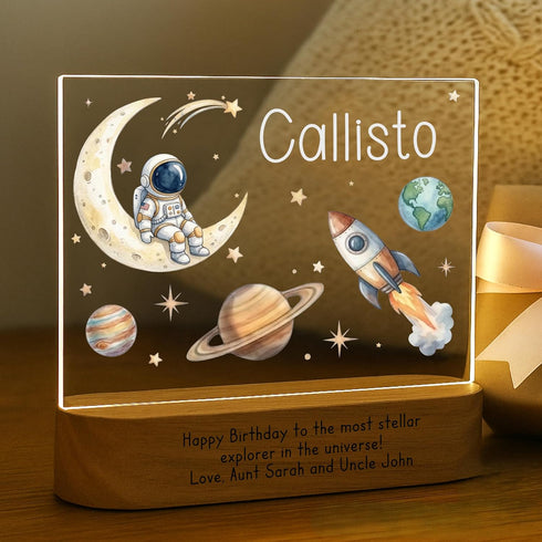 Craft & Clan Space Night Light for Kids | Personalized Baby Night Light for Boys